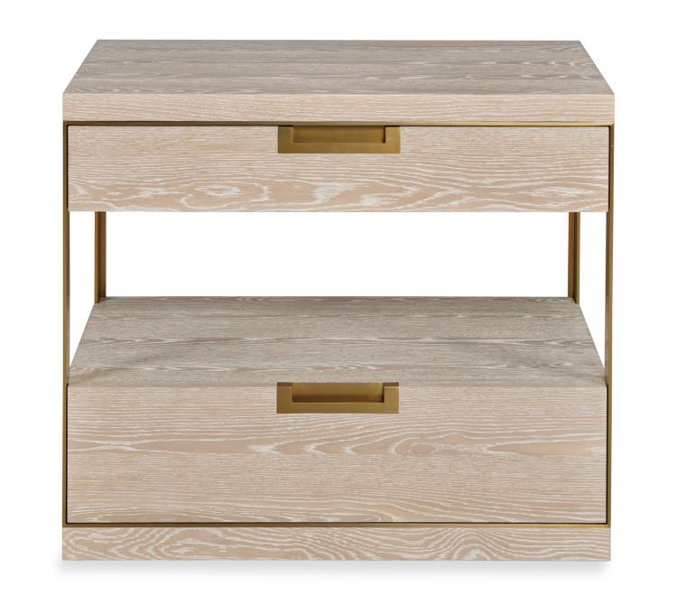 Cadence Two Drawer Nightstand - Sand Cerused