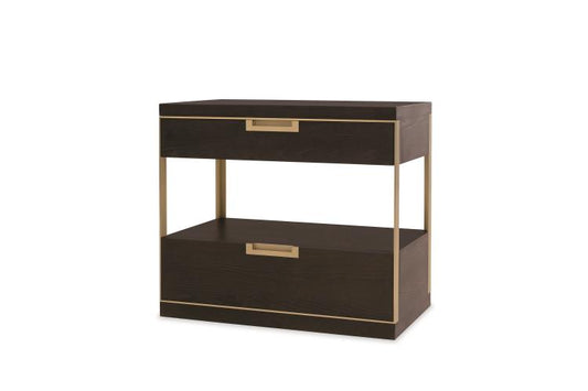 Cadence Two Drawer Nightstand - Mocha