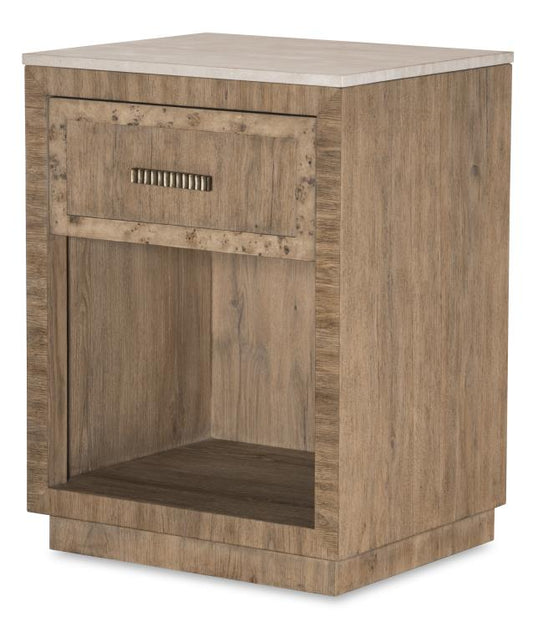 Monterey Single Drawer Nightstand W/Travertine - Hawthorne Light