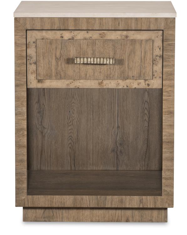 Monterey Single Drawer Nightstand W/Travertine - Hawthorne Light