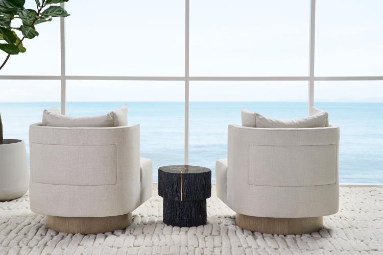 Elan Petrified Wood Accent Table - Dark
