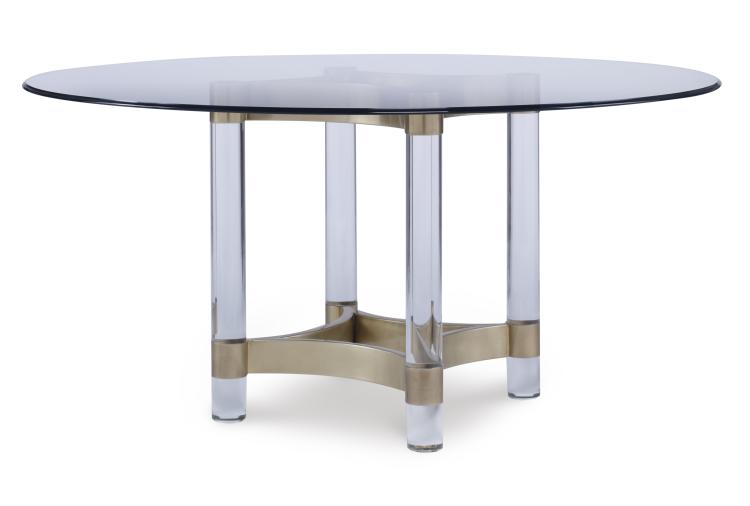 Details Acrylic & Metal Dining Table Base For Glass Top