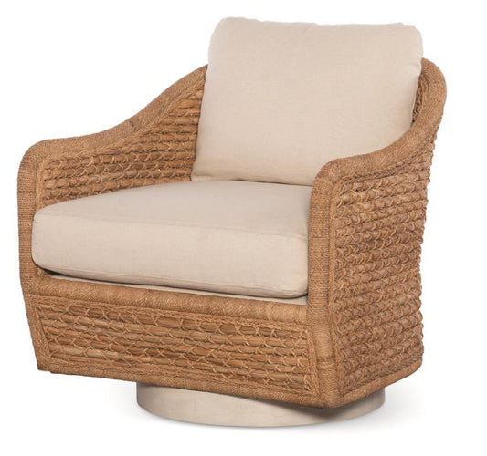 Pompano Swivel Lounge Chair - Natural/Flax