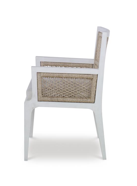 Pasadena Arm Chair - White/Natural/Flax