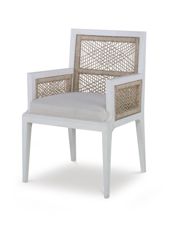 Pasadena Arm Chair - White/Natural/Flax