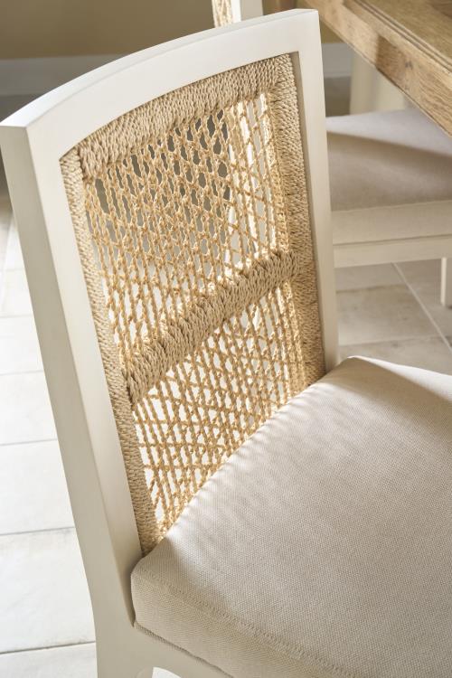 Pasadena Side Chair - White/Natural/Flax