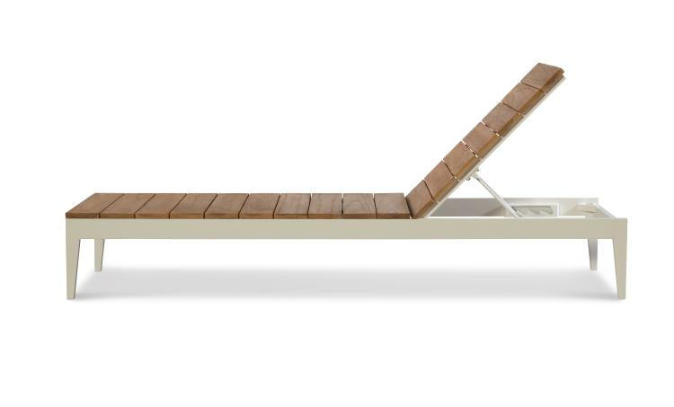 Ronan Poolside Aluminum/Teak Chaise