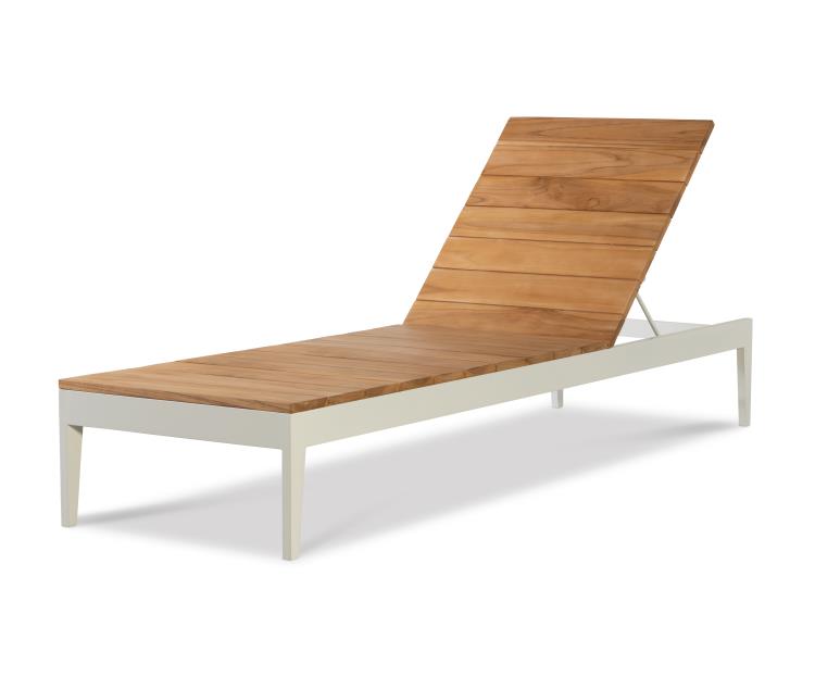 Ronan Poolside Aluminum/Teak Chaise