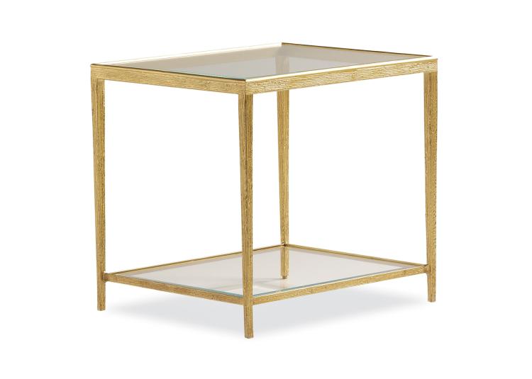 Jinx Brass Rectangle Side Table