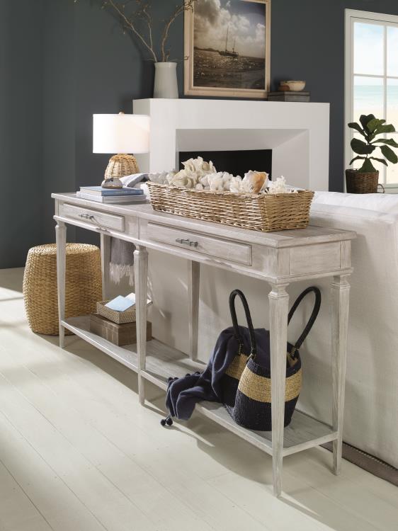 Aiden Console Table - White Rustic