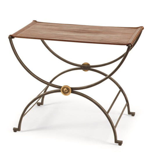 Niles Bench With Leather Seat