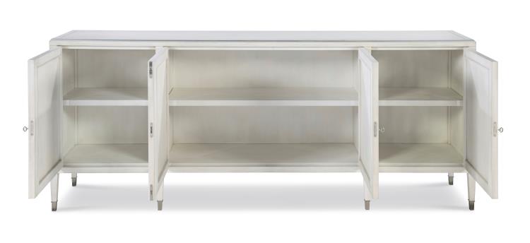 Barrington Four Door Sideboard - White/Silver