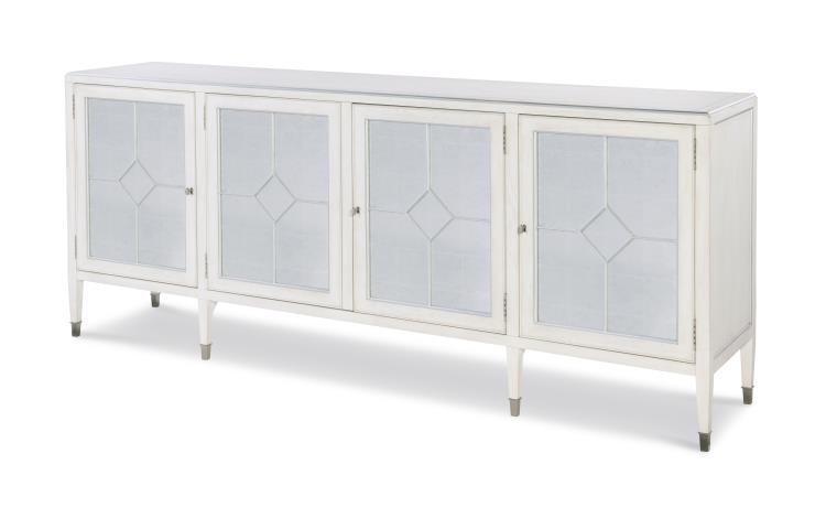 Barrington Four Door Sideboard - White/Silver