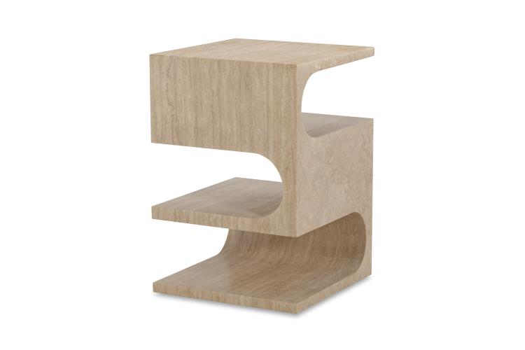 Ascoli Accent Table - Travertine
