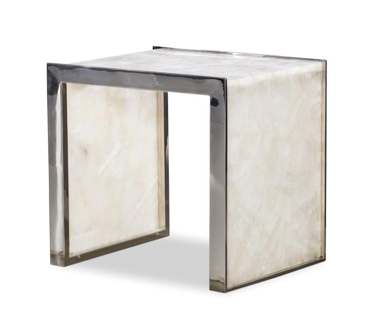 Samantha Glassy Quartz Lamp Table