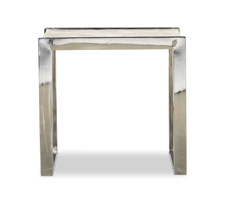 Samantha Glassy Quartz Lamp Table