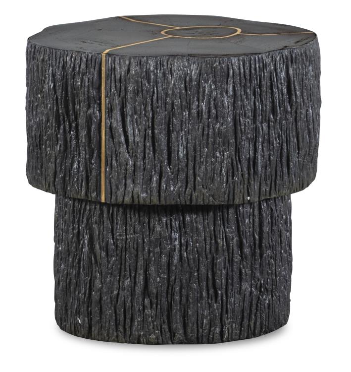 Elan Petrified Wood Accent Table - Dark