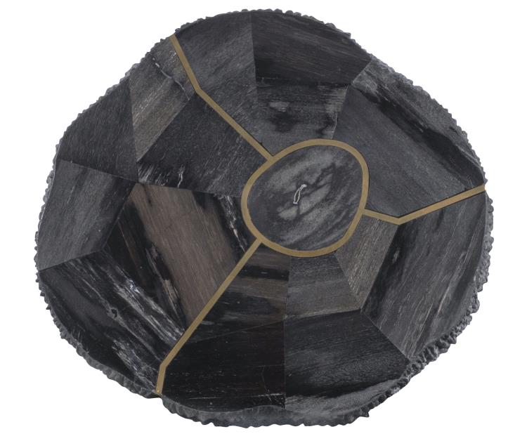 Elan Petrified Wood Accent Table - Dark