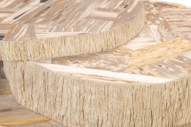 Val Verde Petrified Wood Stacked Cocktail Table - Light