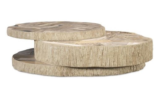 Val Verde Petrified Wood Stacked Cocktail Table - Light