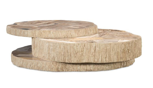 Val Verde Petrified Wood Stacked Cocktail Table - Light