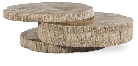 Val Verde Petrified Wood Stacked Cocktail Table - Light