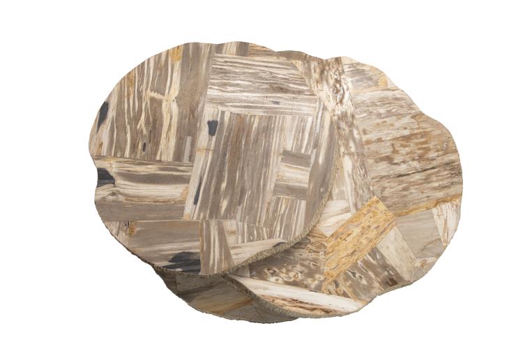 Val Verde Petrified Wood Stacked Cocktail Table - Light