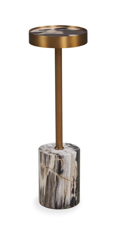 Acme Petrified Wood Drinks Table - Dark/Light