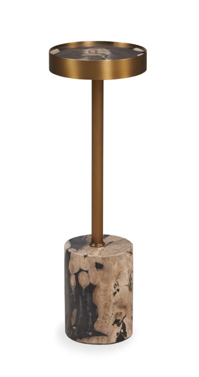 Acme Petrified Wood Drinks Table - Dark/Light