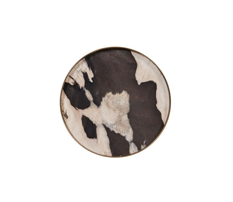 Acme Petrified Wood Drinks Table - Dark/Light