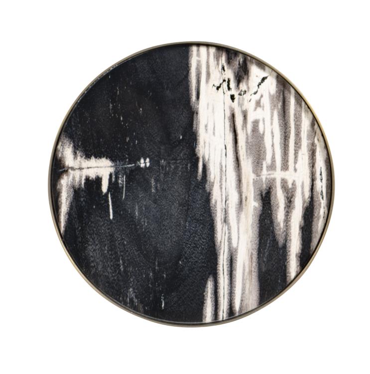 Acme Petrified Wood Drinks Table - Dark/Light