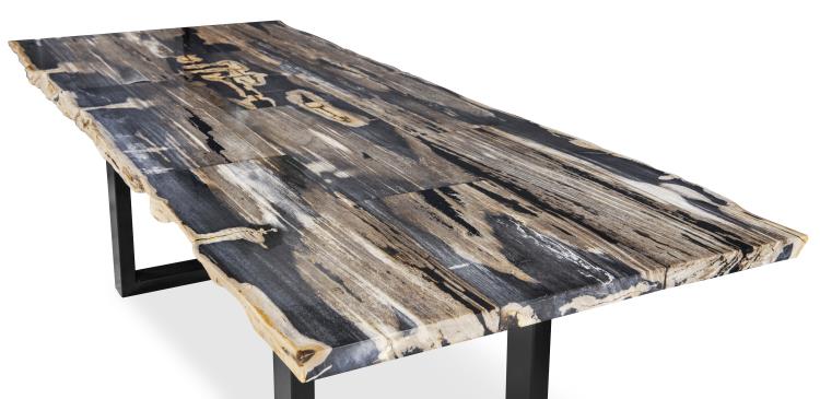 Andreas Petrified Wood Dining Table - Dark
