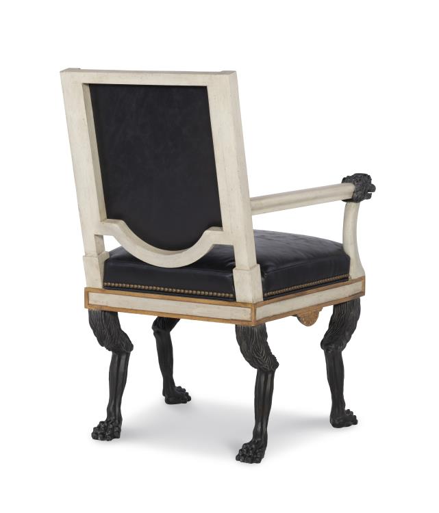Robert Arm Chair - Black Leather (Stocked)