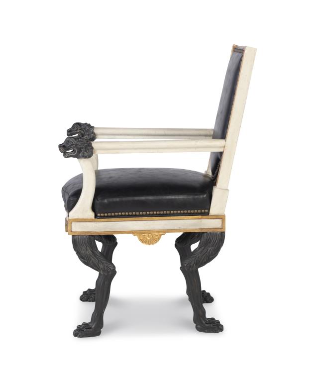 Robert Arm Chair - Black Leather (Stocked)