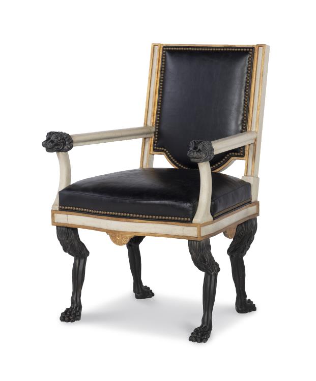Robert Arm Chair - Black Leather (Stocked)