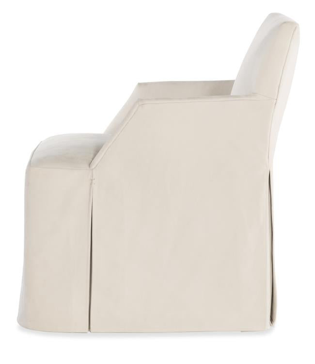 Stefano Skirted Chair - Taupe Suede (Stocked)