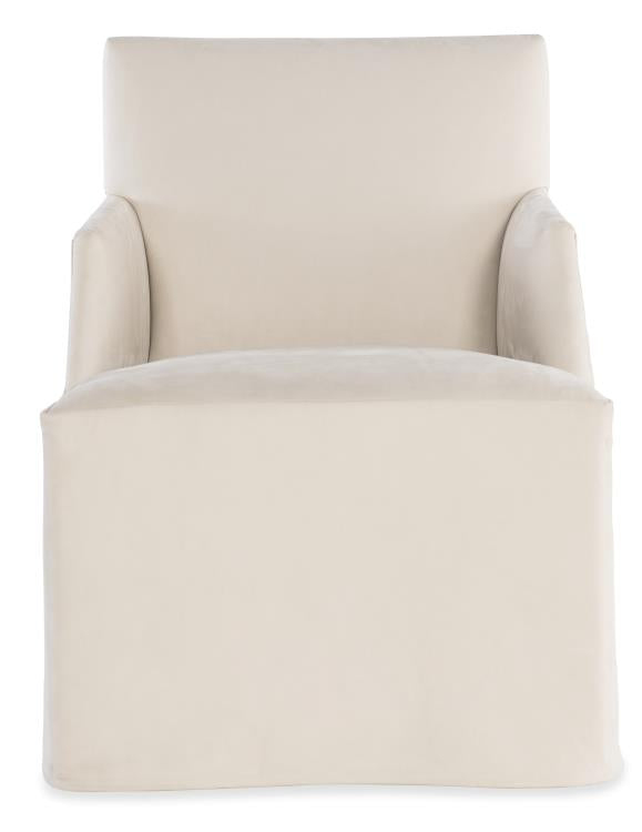 Stefano Skirted Chair - Taupe Suede (Stocked)