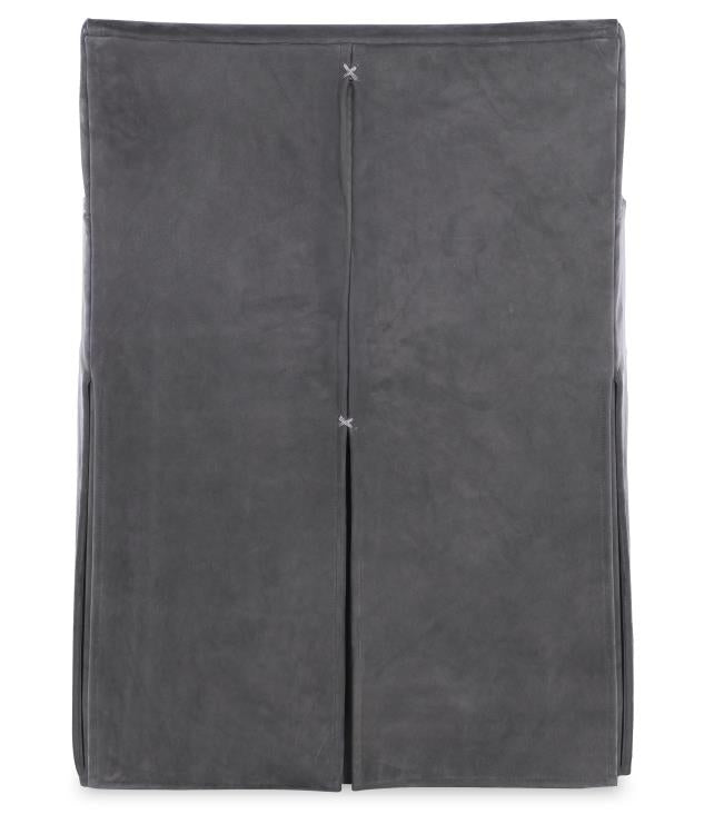 Stefano Skirted Chair - Charcoal Suede (Stocked)