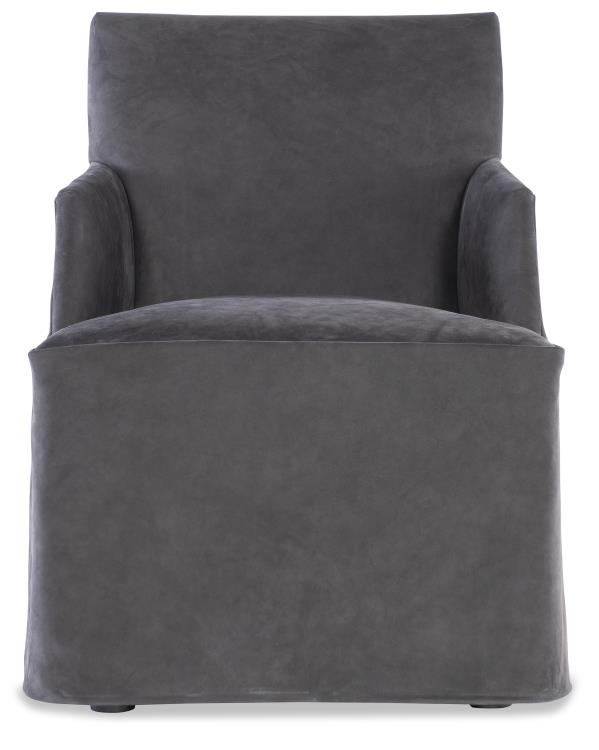 Stefano Skirted Chair - Charcoal Suede (Stocked)