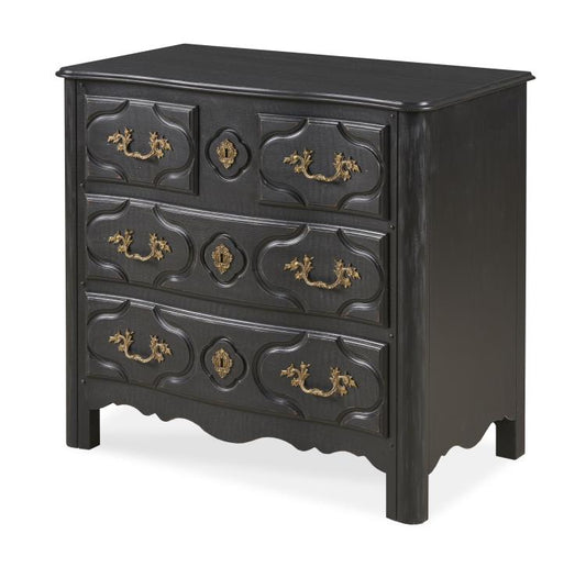 Louis Xiv Nightstand - French Ebonized Noir