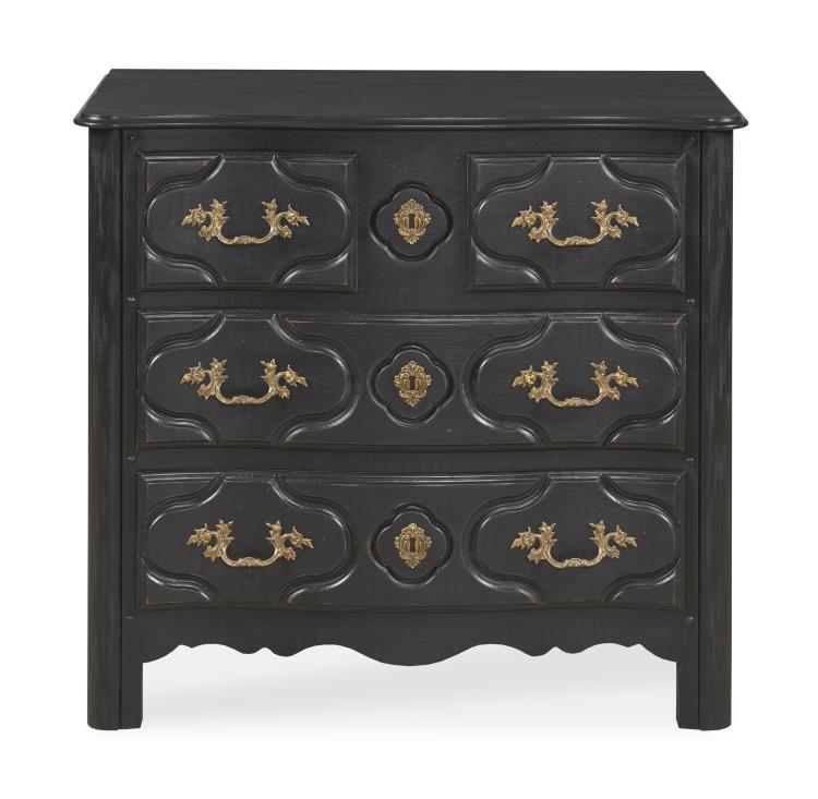 Louis Xiv Nightstand - French Ebonized Noir