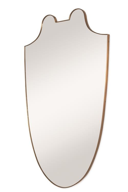 Rivoli Shield Mirror - Italian Vintage Brass