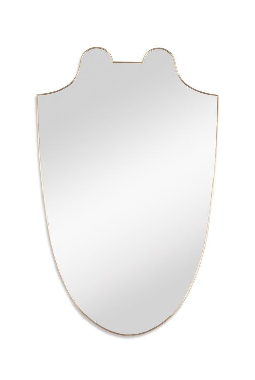 Rivoli Shield Mirror - Italian Vintage Brass