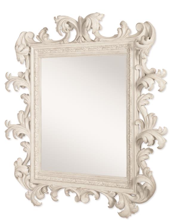 Italian Rococo Mirror - French Painted Blanc
