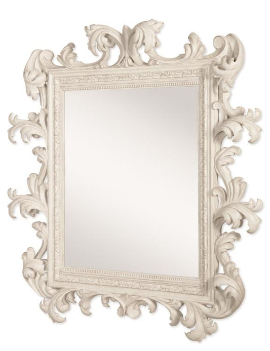 Italian Rococo Mirror - French Painted Blanc
