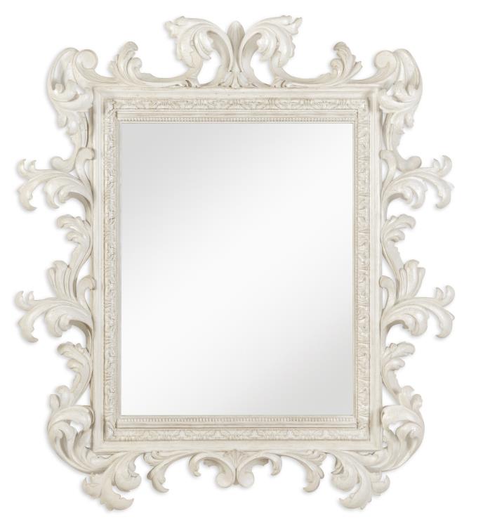 Italian Rococo Mirror - French Painted Blanc