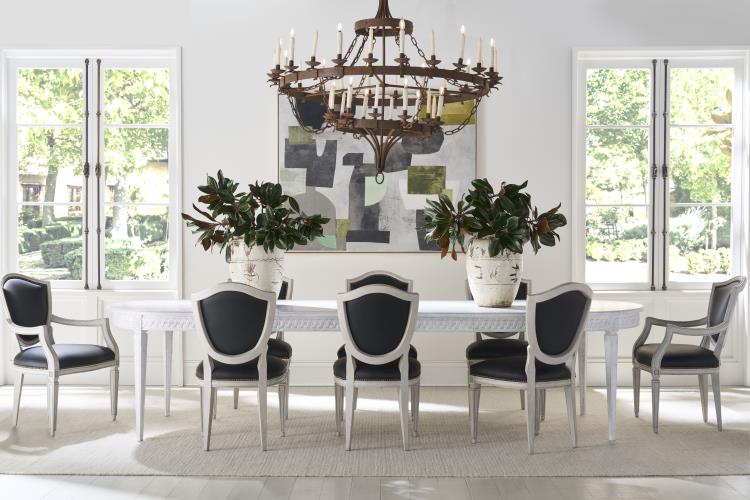 Lutetia Swedish Dining Table - Swedish Rubbed White