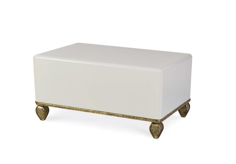 Loire Cocktail Table - French Lacquered White W/Gold