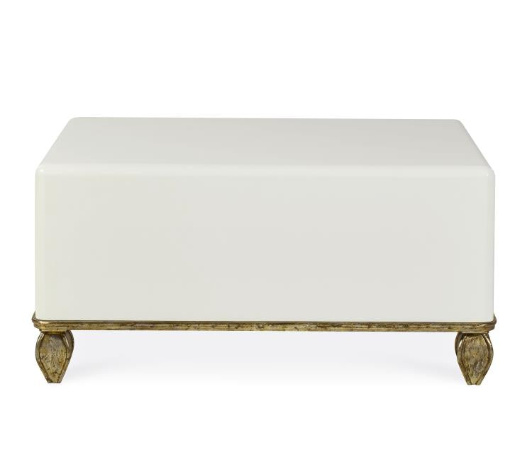 Loire Cocktail Table - French Lacquered White W/Gold