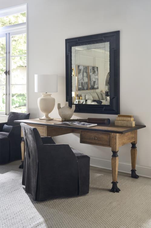 Stefano Skirted Chair - Charcoal Suede (Stocked)